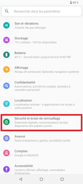 Supprimer un écran de verrouillage